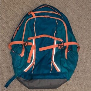 Lands End Turquoise and Neon Orange Backpack